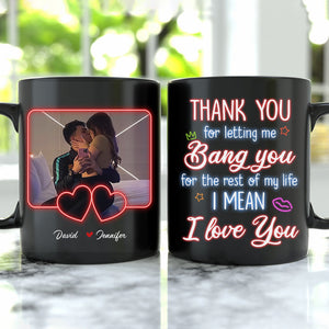 Custom Photo Gifts For Couple Coffee Mug Thank You For Letting Me Bang You - Coffee Mugs - GoDuckee