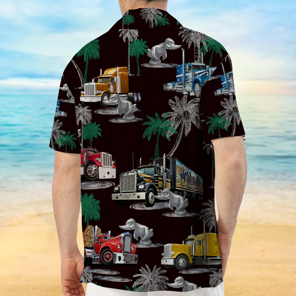 Trucker Duck Hawaiian Shirt Tropical Pattern, Birthday Gift For Trucker 07qnqn140623 - Hawaiian Shirts - GoDuckee
