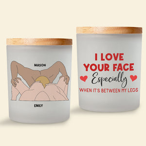 Personalized Gifts For Couple Scented Candle I Love Your Face - Scented Candle - GoDuckee