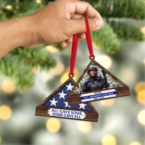 Personalized Memorial Ornament For Police, Folded Flag 01qhqn241024 - Ornament - GoDuckee