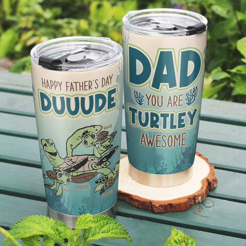 Turtle Family Dad And Kid 03DNQN260523 Personalized Turtle Tumbler - Tumbler Cup - GoDuckee