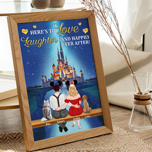 Here's To Love Laughter And Happily Ever After! Personalized Canvas Print-Gift For Couple- Gift For Dog Lover-02ntqn040323tm - Poster & Canvas - GoDuckee