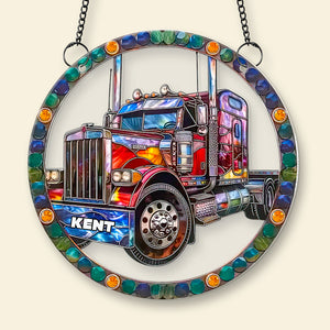 Personalized Gifts For Truck Lovers, Truck Acrylic Suncatcher Ornament 03ACDT300824 - Ornament - GoDuckee