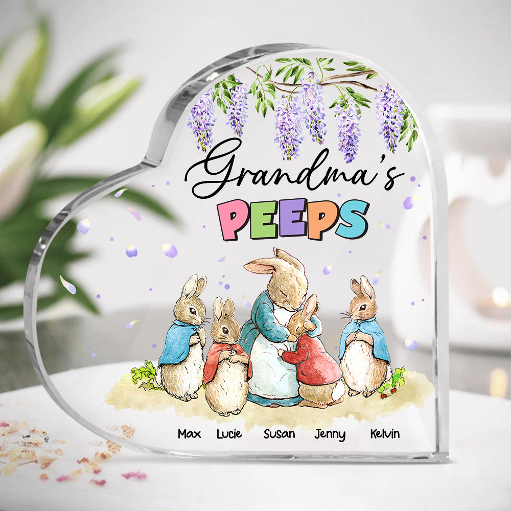 Personalized Gifts For Grandma Heart Plaque Grandma's Peeps 02HUHN200224 - Shaped Plaques - GoDuckee