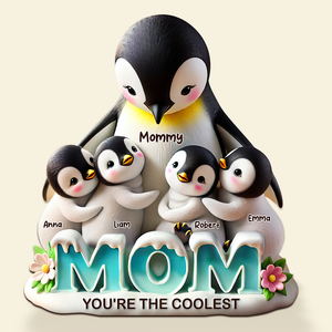 Penguin Plaque - Personalized Gifts For Mom 02hupu180425 - Shaped Plaques - GoDuckee