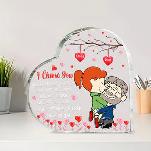 Personalized Gifts For Couple Love Cartoon Heart Shaped Acrylic Plaque Valentine 04XQQN061224HG - Shaped Plaques - GoDuckee
