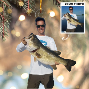 Custom Photo Gifts For Fishing Lover, Upload Fishing Photo Christmas Ornament 39pgxx290824 - Ornament - GoDuckee