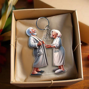 Personalized Gifts For Couple Keychain Funny Old Couple 02QHMH071224 - Keychains - GoDuckee