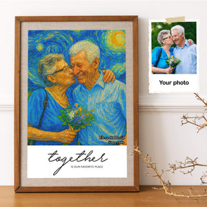 Art Style Couple Canvas Print - Custom Photo Gifts For Couple 01humg150725 - Poster & Canvas - GoDuckee