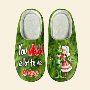 You Mean A Lot To Me 01HTDT171123 Personalized Home Slippers, Gifts For Him Gifts For Her - Shoes - GoDuckee