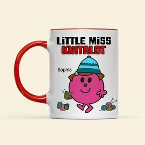 Personalized Gifts For Kitting Lovers Red Accent Mug 02hutn250724pa Cute Little Girl Knitting - Coffee Mug - GoDuckee