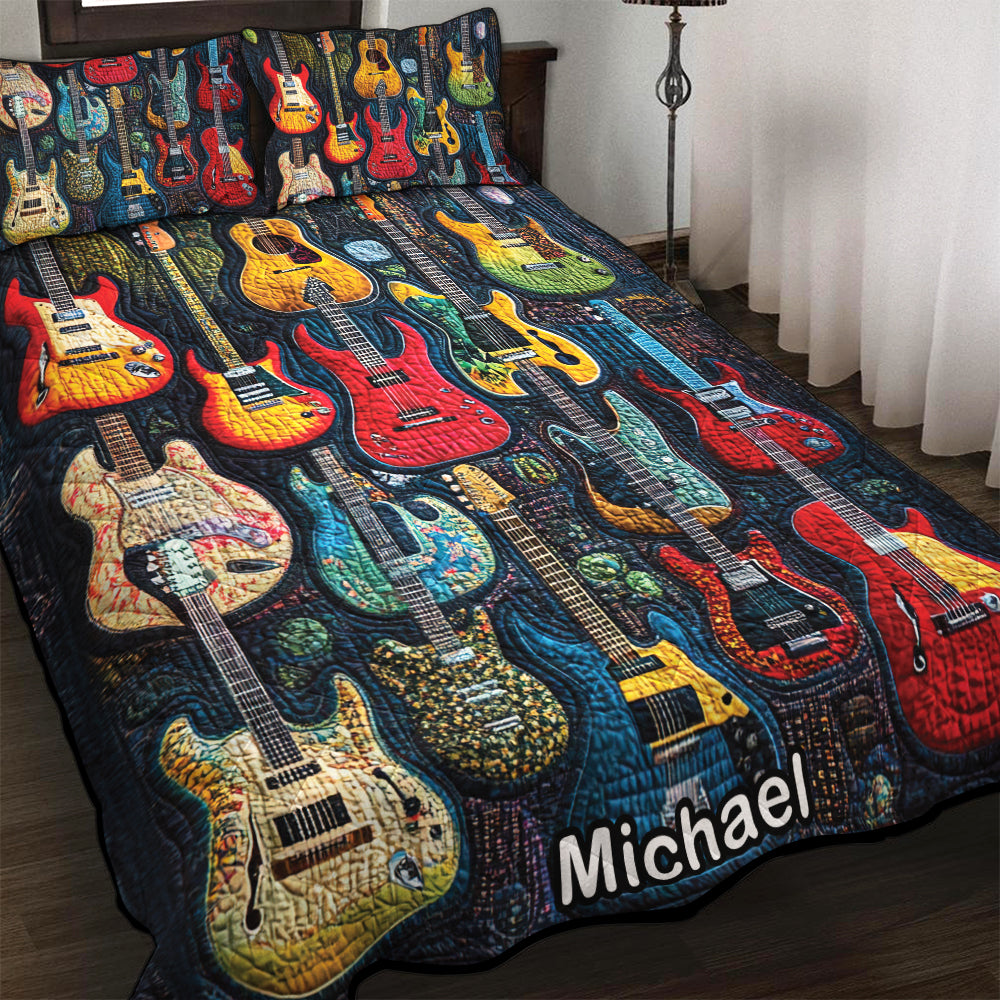 Personalized Gifts For Guitar Lovers Quilt Bedding Set Special Line Acoustic Vibe 08QNQN301224 - Blanket - GoDuckee