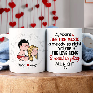 Personalized Gifts For Couple Coffee Mug Moans Are Like Music - Coffee Mugs - GoDuckee