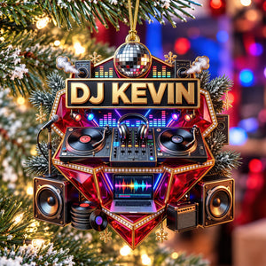 DJ Turntable Christmas Ornament - Personalized Gift For Music Lovers 02NAQN210926