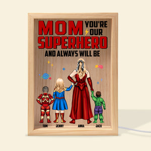 Personalized Gifts For Mom Light Frame You're Our Superhero And Always Will Be 05NATN270224PA Mother's Day Gifts - Canvas Print - GoDuckee