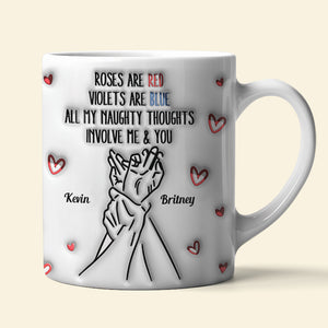 Personalized Gifts For Couple Coffee Mug All My Naughty Thoughts Involve Me & You - Coffee Mugs - GoDuckee