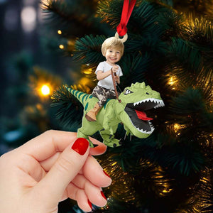 Gift For Kids, Personalized Acrylic Ornament, Dinosaur Image Custom Ornament, Christmas Gift - Ornament - GoDuckee