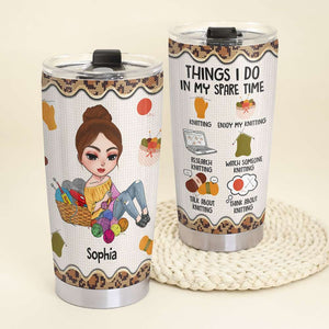 Personalized Gifts For Women Tumbler Knitting Lover Spare Time 05XQDT310724HH - Tumbler Cup - GoDuckee