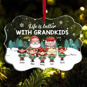 Life Is Better With Grandkids, Gift For Family, Personalized Acrylic Ornament, Grandkids Ornament, Christmas Gift 04NAHN080923 - Ornament - GoDuckee