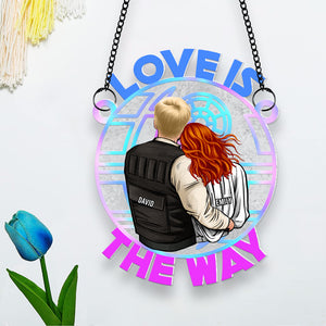 Personalized Gifts For Couple Suncatcher Window Hanging Ornament 02toqn300524hh - Ornaments - GoDuckee