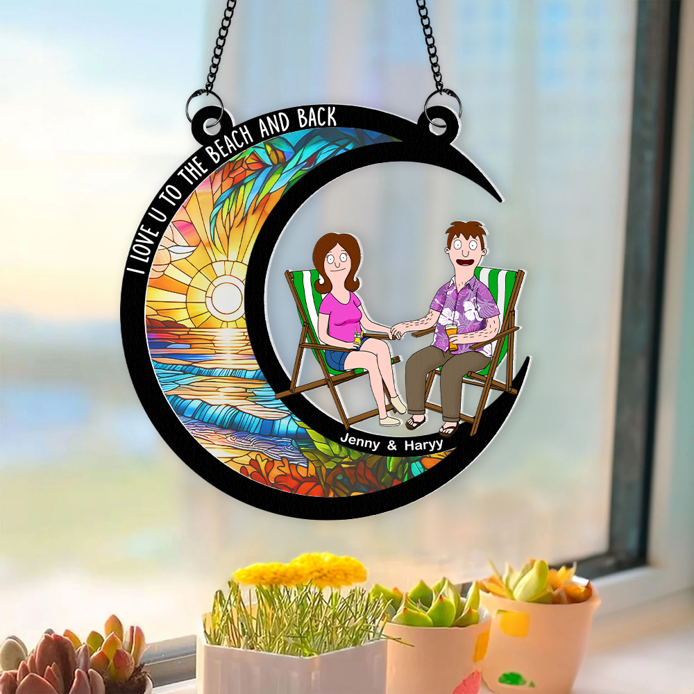 Personalized Gifts For Couple Window Hanging Suncatcher Ornament 03topu110225hg - Ornament - GoDuckee