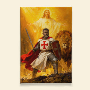 Templar Knight & Lion Canvas Print – Custom Photo Gifts For Christians 02huqn250226 - Poster & Canvas - GoDuckee