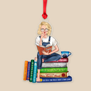 Reading Girl, Personalized Acrylic Ornament, PW17-05HUTN220923TM, Christmas Ornament, Christmas Gift For Book Lover - Ornament - GoDuckee