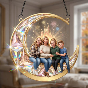 Custom Photo Family suncatcher - Personalized Gifts For Family Suncatcher Ornament 03NATN200326 - Ornament - GoDuckee