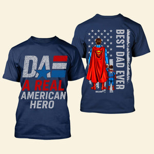 Personalized Gifts For Dad Shirt Dad A Real American Hero - Shirts - GoDuckee