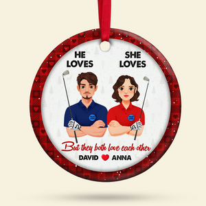 Personalized Gifts For Golf Lovers Couple Christmas Ornament 02hupu151024pa - Ornament - GoDuckee