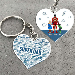 Personalized Gift For Dad Keychain Super Dad 05QHHN110124PA - Keychains - GoDuckee