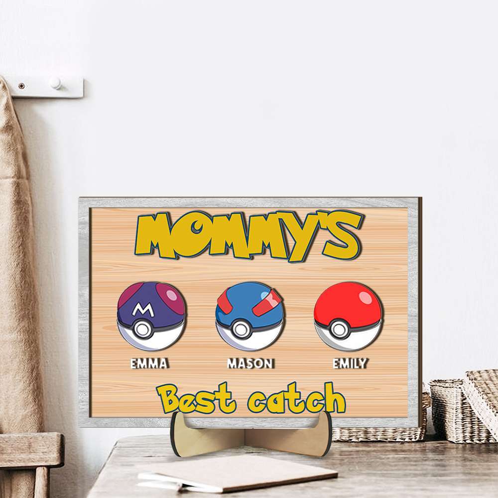 Personalized Gifts For Mom Wood Sign Mommy's Best Catch 01OHMH020224 - Wood Signs - GoDuckee