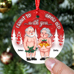 Personalized Gifts For Couple Ceramic Ornament, Funny Christmas Couple Standing 01napu190724 - Ornament - GoDuckee