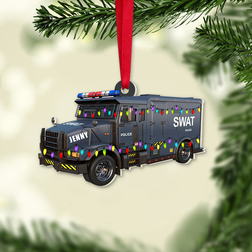 Personalized Police Vehicle Ornament, Christmas Ornament, Gift For Police Officer - Ornament - GoDuckee