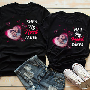 My Heart Taker, Personalized Couple Shirts GRER2005, Couple's Matching Shirts With Upload Image - Shirts - GoDuckee