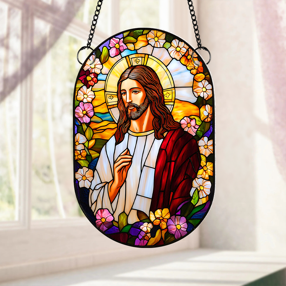 Personalized Gifts For Jesus Lover Suncatcher Ornament 06hupu070325 - Ornament - GoDuckee