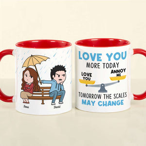 Romantic Couple In The Rain, Love You More Day, Personalized Coffee Mug, Gifts For Couple - Coffee Mug - GoDuckee