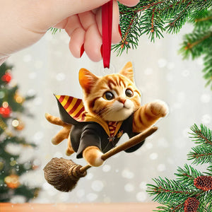 Gifts For Cat Lovers Christmas Wizard Cat Ornament 01acdt031024 - Ornament - GoDuckee