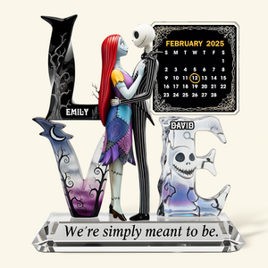 Romantic Skull Couple Acrylic Plaque Personalized Anniversary Gifts 06topu260625 - Shaped Plaques - GoDuckee