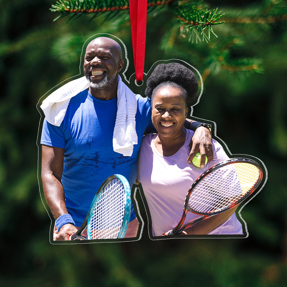 Christmas Gift For Tennis Lover, Personalized Custom Photo Ornament, Acrylic Christmas Ornament - Ornament - GoDuckee