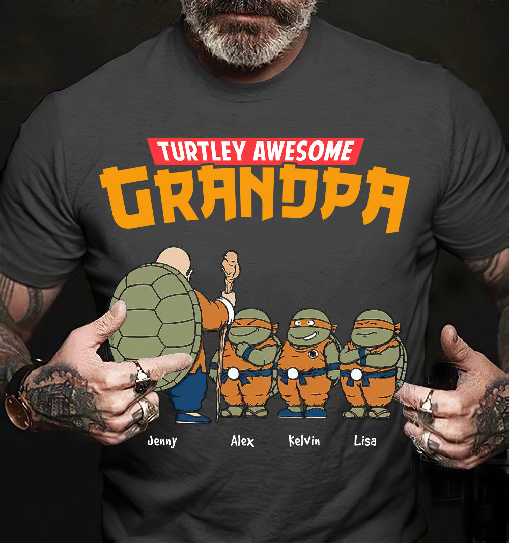 Personalized Gifts For Grandpa Shirt Turtley Awesome Grandpa 05qhhn010224 - 2D Shirts - GoDuckee