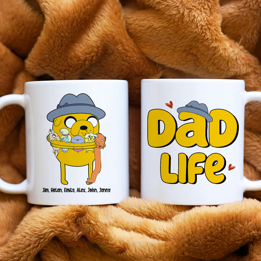 Dad Life, Gift For Dad, Personalized Mug, Dad And Kid Mug, Father's Day Gift 05DNHN050523 - Coffee Mug - GoDuckee