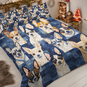 Chihuahua Dog Christmas Quilt Bed Set Gifts For Dog Lovers 03HUDT061124 - Blanket - GoDuckee