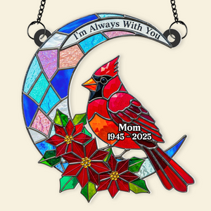 Cardinal Bird Acrylic Window Suncatcher Ornament - Personalized Remembrance Gifts 03napu120625 - Ornament - GoDuckee