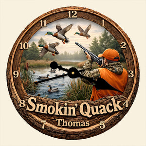 Duck Hunting Wall Clock Personalized Gifts For Hunters 01HUDT231225 - Hanging Wall Clock - GoDuckee