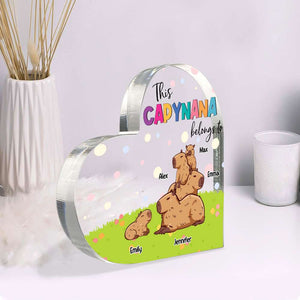 This Capynana Belongs To, Gift For Grandma, Personalized Acrylic Plaque, Capybara Plaque, Mother's Day Gift - Decorative Plaques - GoDuckee