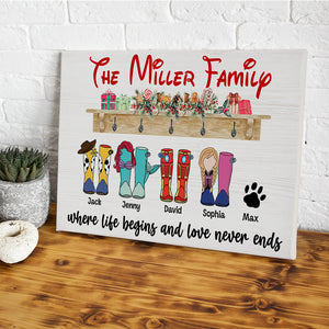 Family, Where Life Begins And Love Never Ends, Personalized 06NATN301023 Canvas Print, Christmas Gift For Family - Poster & Canvas - GoDuckee