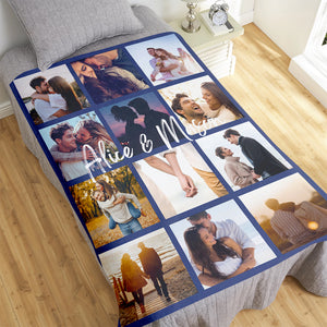 Custom Couple Photo Blanket, Couple Special Moments Photo, Gift For Lover - Blanket - GoDuckee