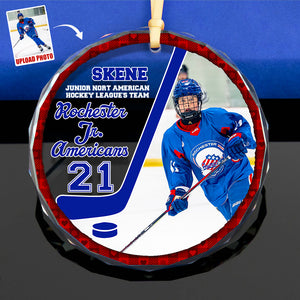 Custom Photo Gifts For Ice Hockey Player Christmas Ornament 05ACDT191024 - Ornament - GoDuckee