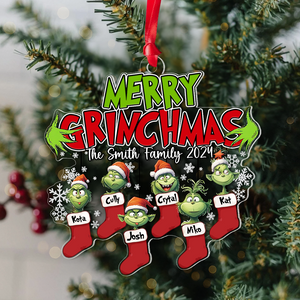 Merry Monster Family Personalized Socks Ornament - Ornament - GoDuckee